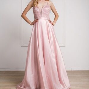 Evening Prom Formal LONG GOWN DRESS AC2016 ROSE